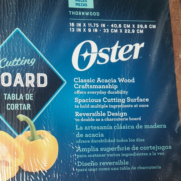 Oster duo acacia wood cutting boards large spacious 2 boards 2 sizes - Picture 1 of 6